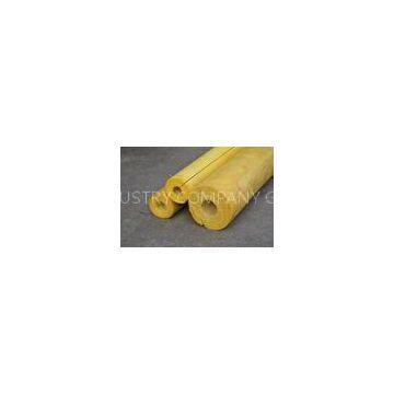 High Temp Glass Wool Pipe Insulation , Yellow Glasswool Pipe Cover