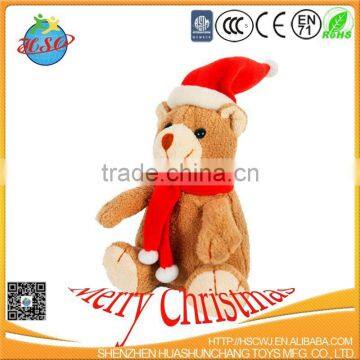 christmas teddy bear christmas hat plush toy