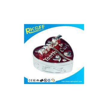 Zinc Alloy Red Heart-shaped Tooth Boxs