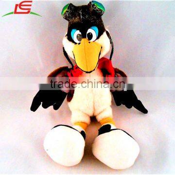 Custom 10 Inch Pilot Plush Bird Eagle With Helmet And Goggles