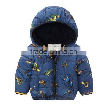 B40695A 2017 winter children's clothing boys carton cars printed coats