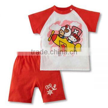 2016 Summer 2 Pcs/set Cartoon Helicopter Baby Romper photo-2