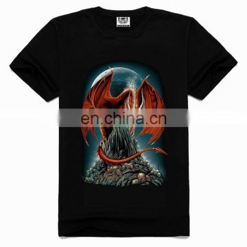 3D custom printed t-shirts,cotton t-shirt with printed dragon