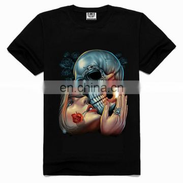 3D bulk screen printing t-shirts,wholesale skull t-shirts