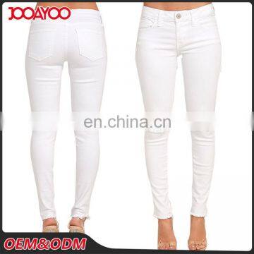 Latest Design White Broken Hollow Woman Pencil Trousers Custom Made Winter Bodycon Lady Pants