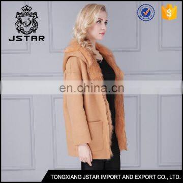 Hotsales woman sheepskin coat elegant factory outlet cashmere overcoat