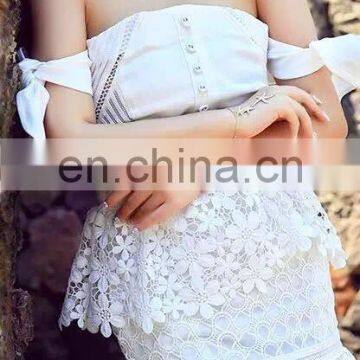 2015 fashion sleeveless white lace mermaid skirt asia women dresses