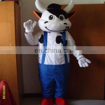 Soft velour cow cartoon character adult cow mascot cosutume