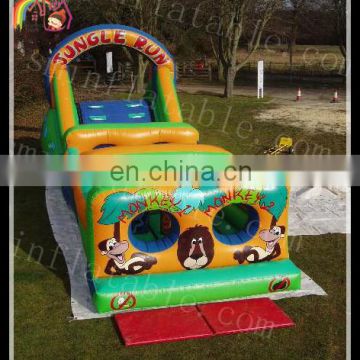 Amusements large jungle run monkey inflatable obstacle course