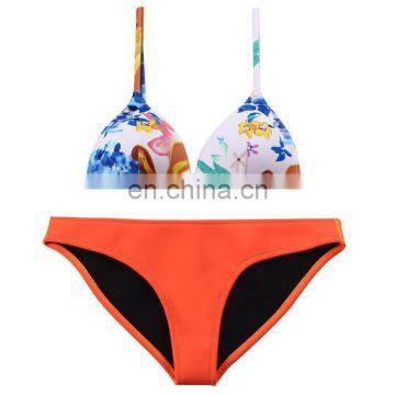 Women neoprene printing swimwear cover up sexy girls bikini wholesale