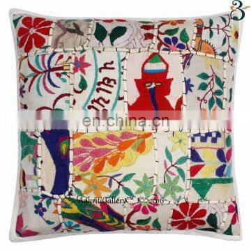 Wholesale Patch Work Indian Sofa Pillow Case Kantha 100% Cotton Chair Cushion Cover, Seat Cushion Covers Decor photo-3