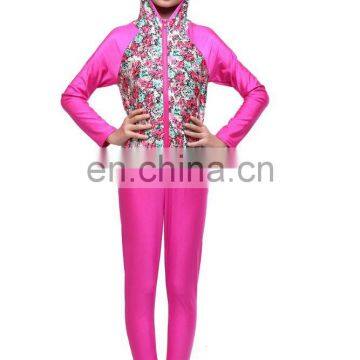 Islamic kids muslim swimming suit shining swimwear for little girl