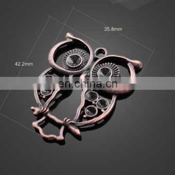 Sample free customize logo OEM,ODM zinc alloy tag antique silver OWL animals pendant