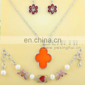 Butterfly Charm Jewellry Set,Flower Charm Jewelry Set,Flower Earrings