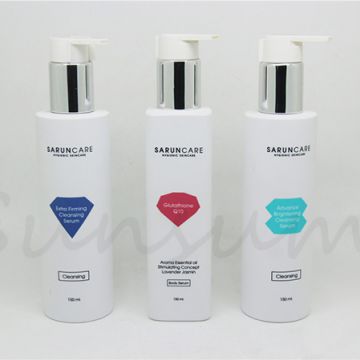 Silver Pump Spray Shampoo 150ml Custom Free Sample Lotion Care Bottle