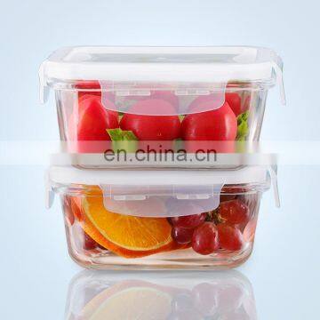 Square Borosilicate Glass Food Container Lunch Box