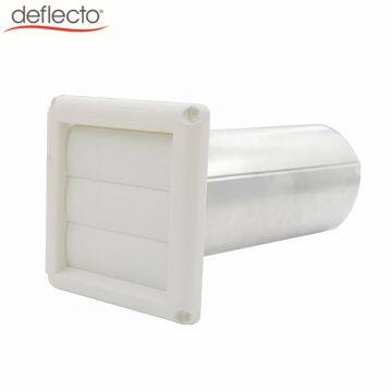 Through The Wall Venting Kit Flapper Louver Vent Cover with Aluminum Pipe for Bathroom