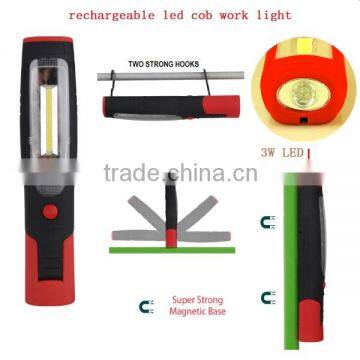 Magnetic 3W COB+3W LED hanging Rechargeable work led light