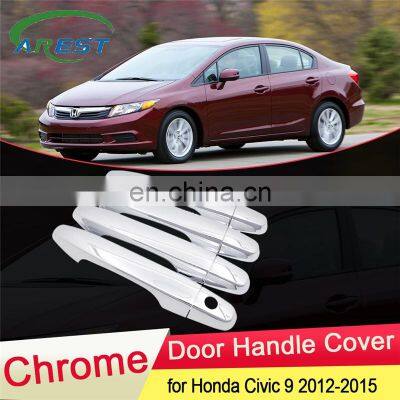 for Honda Civic 9 2012 2013 2014 2015 Luxuriou Chrome Door Handle Cover Trim Catch Cap Bowl Car Stickers Accessories Garnish ABS