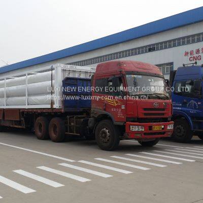 LUXI Manufacture China Top 3 Famous Brand CNG Tube Skid Container  CNG Long Tube Skid Trailer