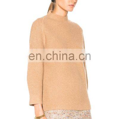 Winter Fashion Ribbed 100% Cashmere Ladies Pullover Sweater photo-3