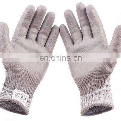 Cut Resistant Gloves PU Coated Safety Women Men Non-Slip Barehand Work Gloves