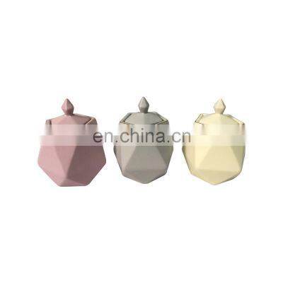 matte porcelain ceramic sugar bowl pot canister jar decorations with lid for kitchen counter