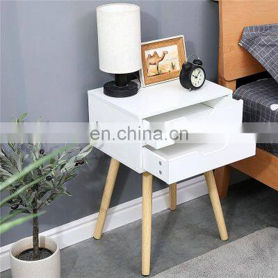 OEM White Wood Nightstand Wooden Bedside Table for Sale