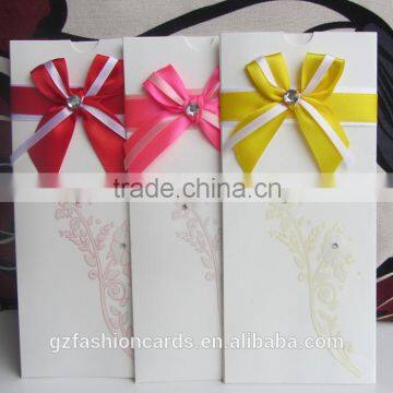 Popular Ribbon Pocket Place Cards Diamond Wedding | Invitation Cards Wedding photo-3