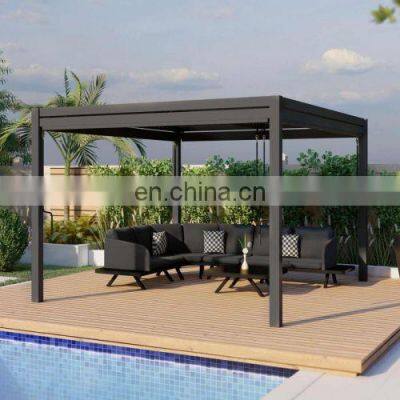 Modern Luxury Motorised Outdoor Garden Gazebo Roof Bioclimatic Outdoor Aluminium Louvre Pergola photo-3