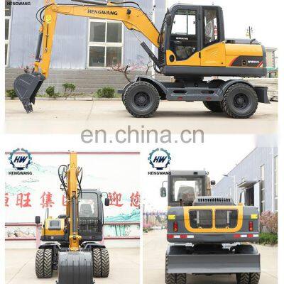HENGWANG HWL80-6 8 Ton Hydraulic Wheel Excavator With Anti-pinch Tyre