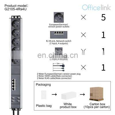 Power Distribution Unit Socket With Network Switch and USB Extension photo-2