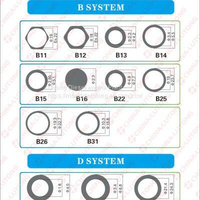 B28/B45 common rail injector steel shims for Denso X1