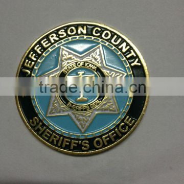 metal coin/sheriff challenge coin/ die struck/the pin glory