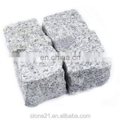 Natural Split Light Grey Cobble Stone Granite Driveway Paving photo-5