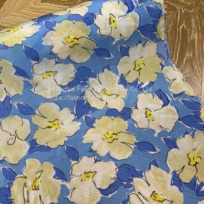 Garment Fabric Woven Dobby Printed Crepon Rayon Printed Crepe Fabric Factories Dresses photo-3
