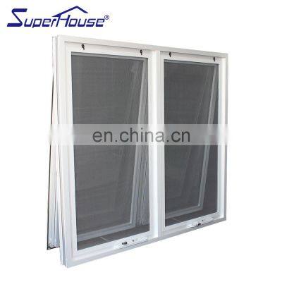 hurricane resistance fire prevention awning window double chain winder Security Shutters Tempered Glass Hung Window