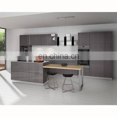 Contemporary White Hight Gloss Solid Wood Simple Cabinets Kitchen Design Waterproof Kitchen Cabinets Unit photo-5