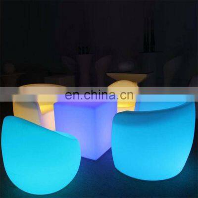 led cube light/ led cube lighting chair/ led night club plastic bench