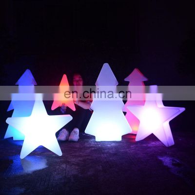 Christmas lawn decoration /RGB color changing battery powered mini wireless led flood Christmas star tree light