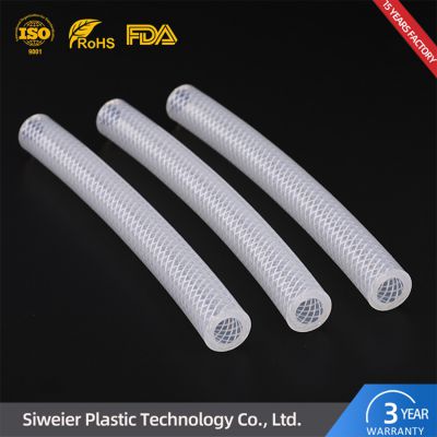 Clear Flexible Silicone Rubber Hose Pipe Braided Reinforced Silicone Tubing