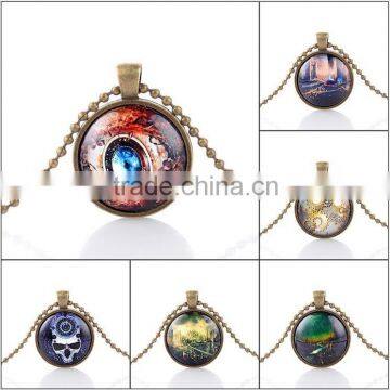 Wholesale unique design vintage bronze time machine pendants steampunk necklace cheap price