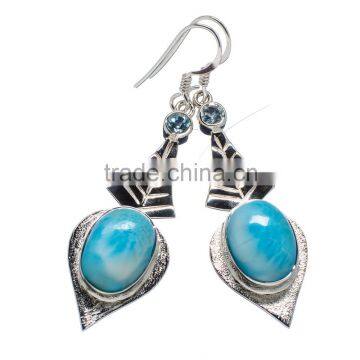 LARIMAR 925 STERLING SILVER EARRINGS ,925 STERLING SILVER JEWELRY WHOLE SALE,JEWELRY EXPORTER