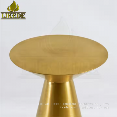 Hot Sale Round Stainless Steel Coffee Table With Gold Metal Legs Furnishings Masterpiece photo-2