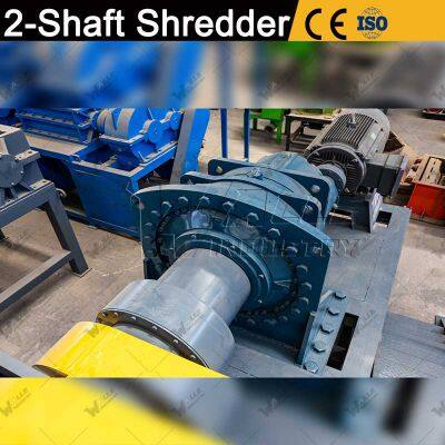 Industrial Recycled Twin Shaft Waste Beer Wine Bottle Crusher Used Plastic Drums Strap Metal Shredder