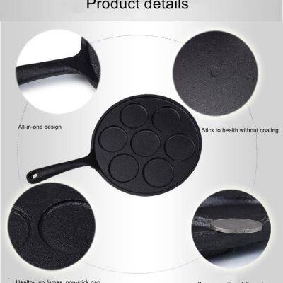 Factory Direct Cast Iron Breakfast Muffin Pans Pancake Pan Crepe Maker 7 Hole 7-Mold Egg Frying Pan Skillet Griddle photo-3