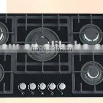 good disign five burners glass gas hob