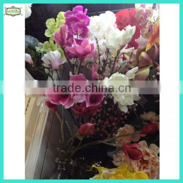 75cm hot sale 5heads high quality silk magnolia flower