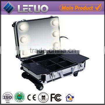 2015 HOT SELLING MAKEUP BEAUTY CASES WITH LIGHTING AND TROLLEY