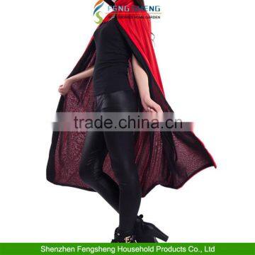 Long Black + Red Reversible Cape Mens Vampire Devil Cloak Fancy Dress Halloween